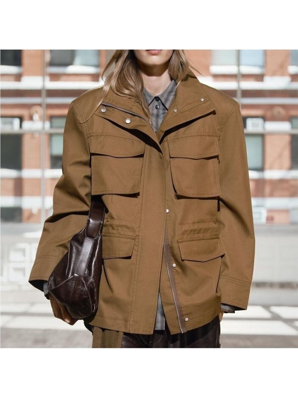 NWOT ZARA COLLECTION Pocket Jacket Water Repellent Barn/Utility Jacket Size M - Picture 2 of 16